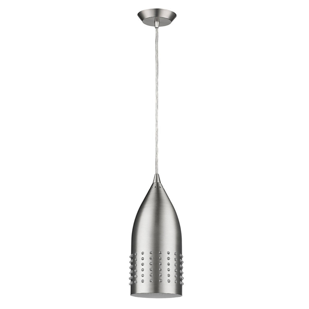 Silver Hanging Light with Glass Studs