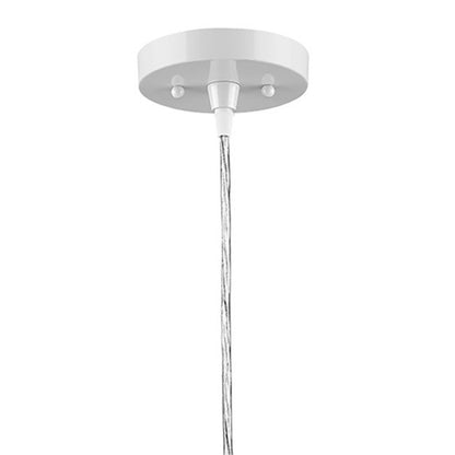 White Metal Hanging Light with Dome Shade