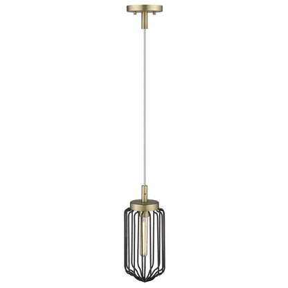 Gold and Black Metal Cage Pendant Hanging Light