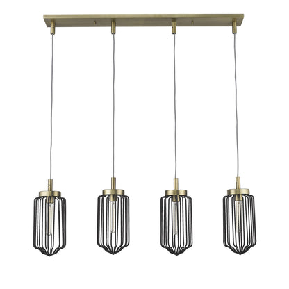 Reece 4-Light Aged Brass Island Pendant