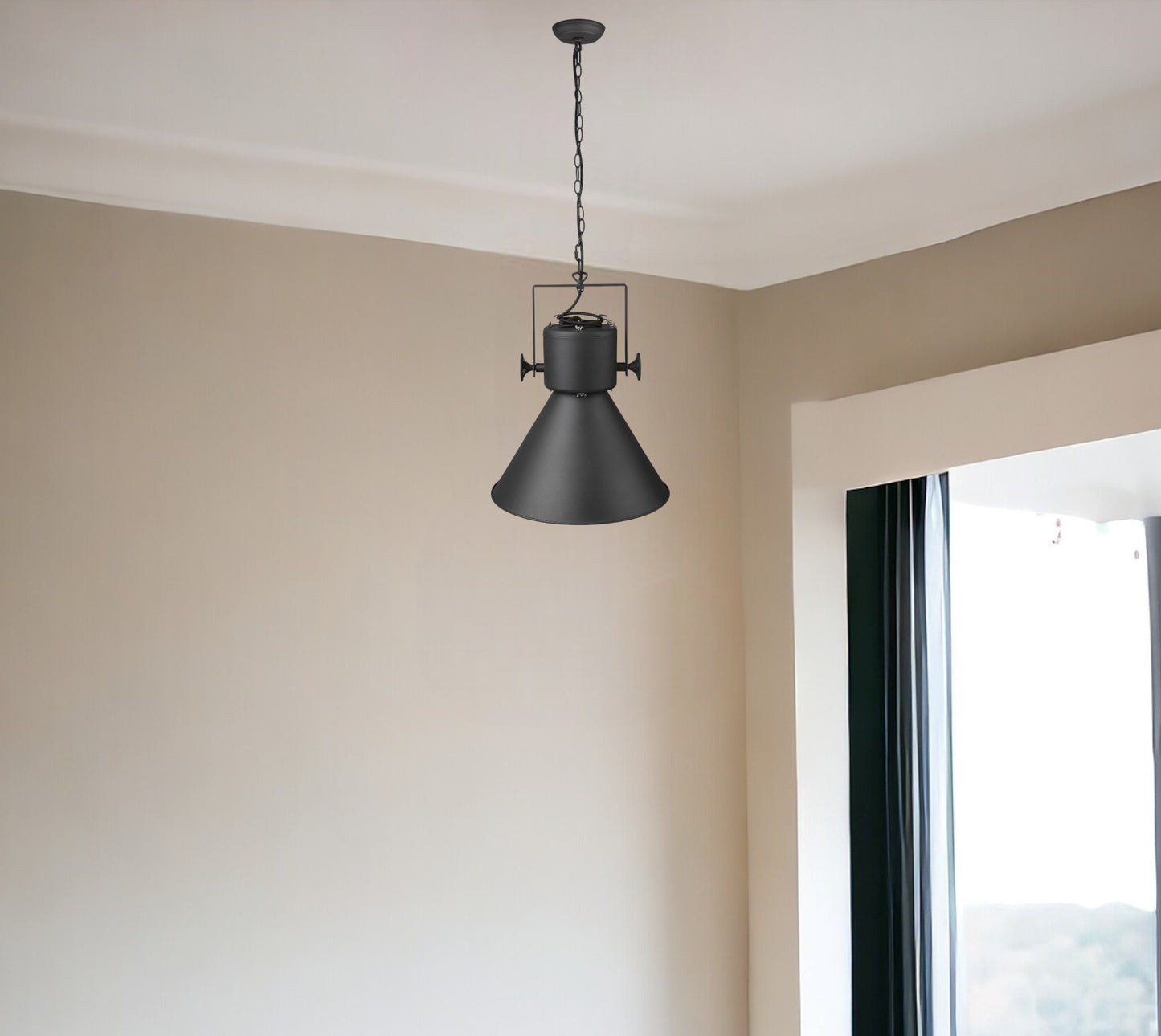 Crew 1-Light Matte Black Pendant