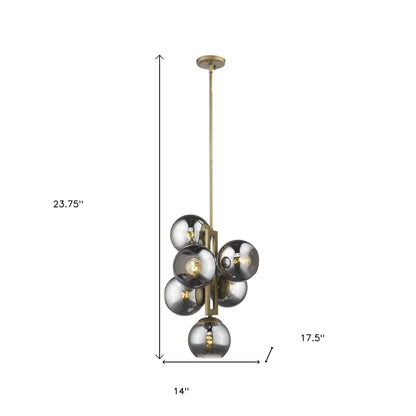 Lunette 6-Light Aged Brass Pendant