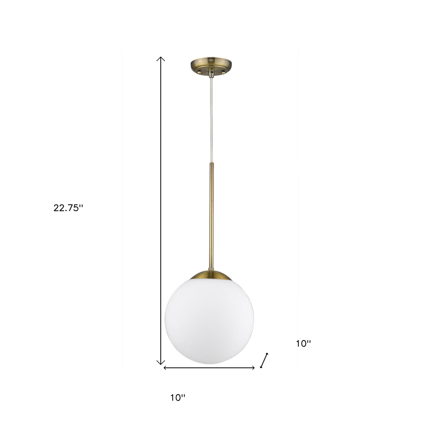 Solea 1-Light Antique Brass Pendant