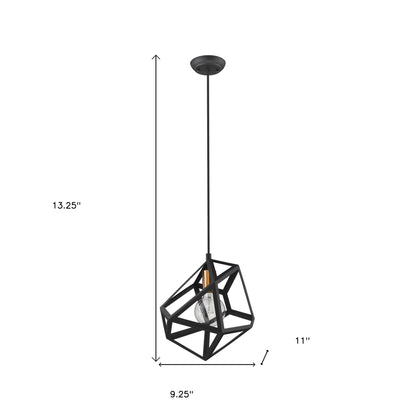 Hedron 1-Light Matte Black Pendant