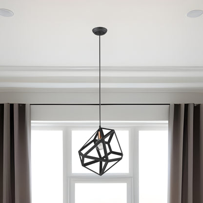 Hedron 1-Light Matte Black Pendant