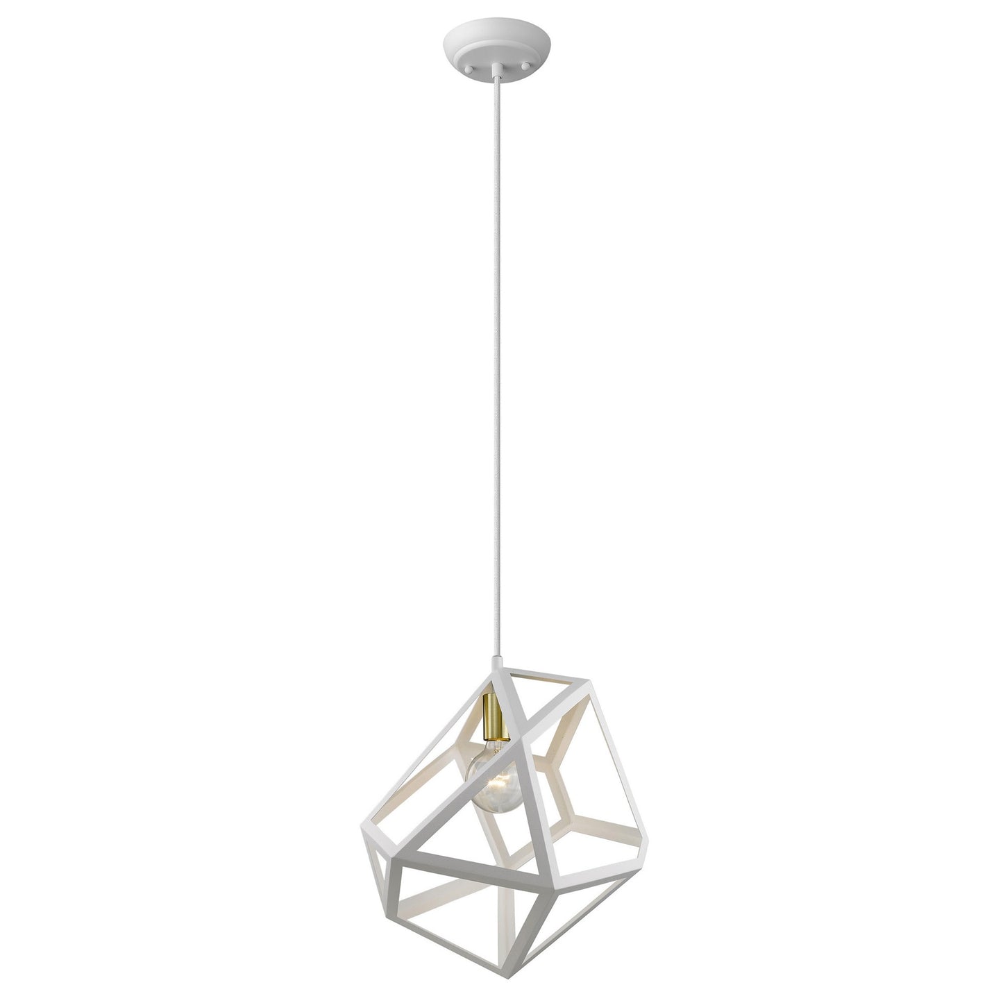 Hedron 1-Light White Pendant