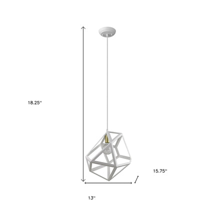 Hedron 1-Light White Pendant