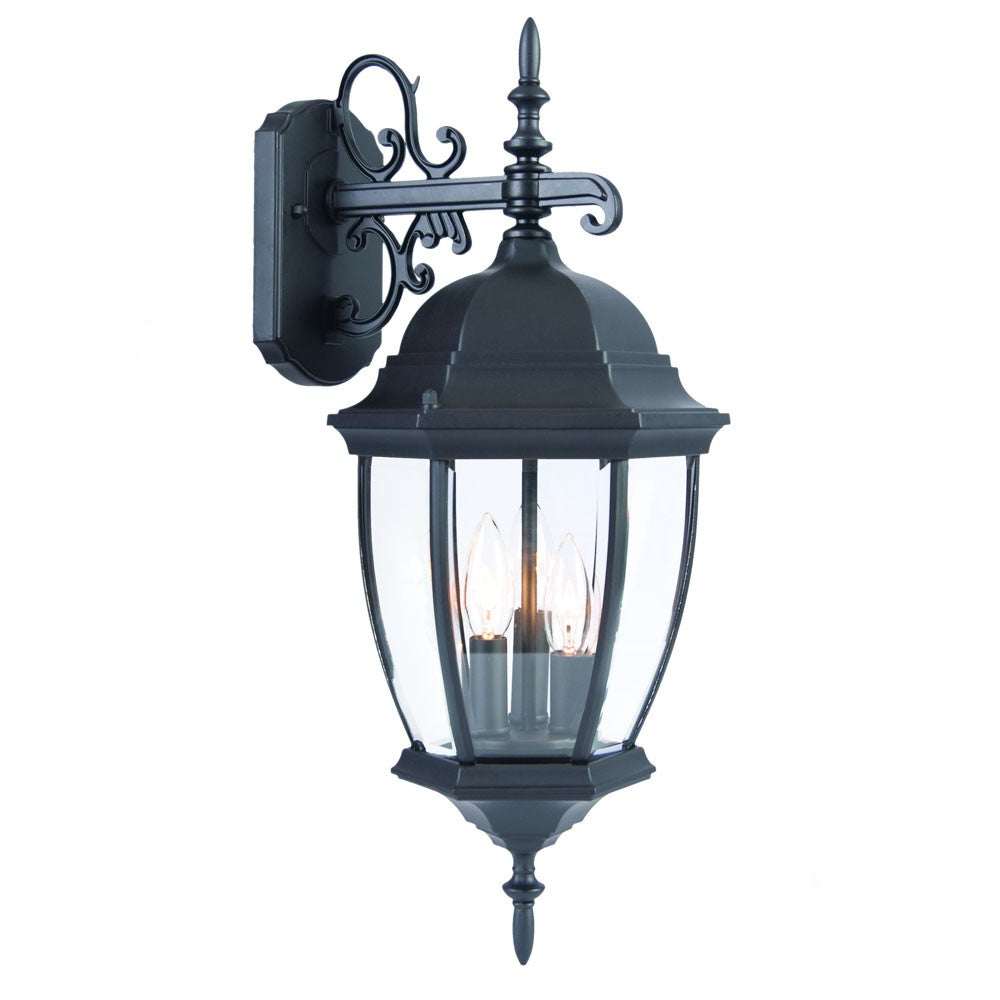 Matte Black Hanging Ornamental Lantern Wall Light