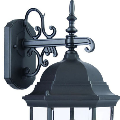 Matte Black Hanging Ornamental Lantern Wall Light