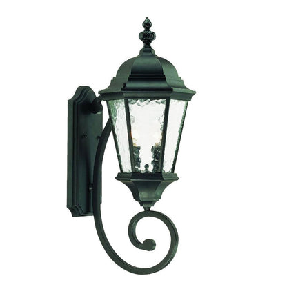 Two Light Matte Black Carousel Lantern Wall Light