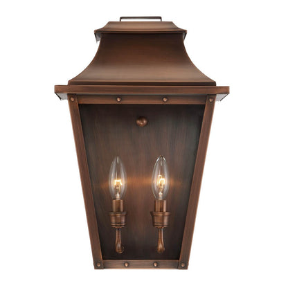 Coventry 2-Light Copper Patina Pocket Wall Light