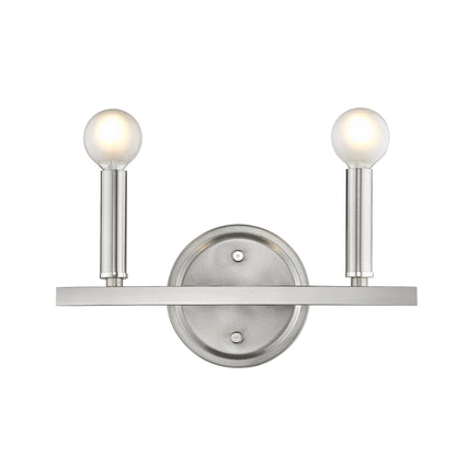 Two Light Silver Wall Sconce