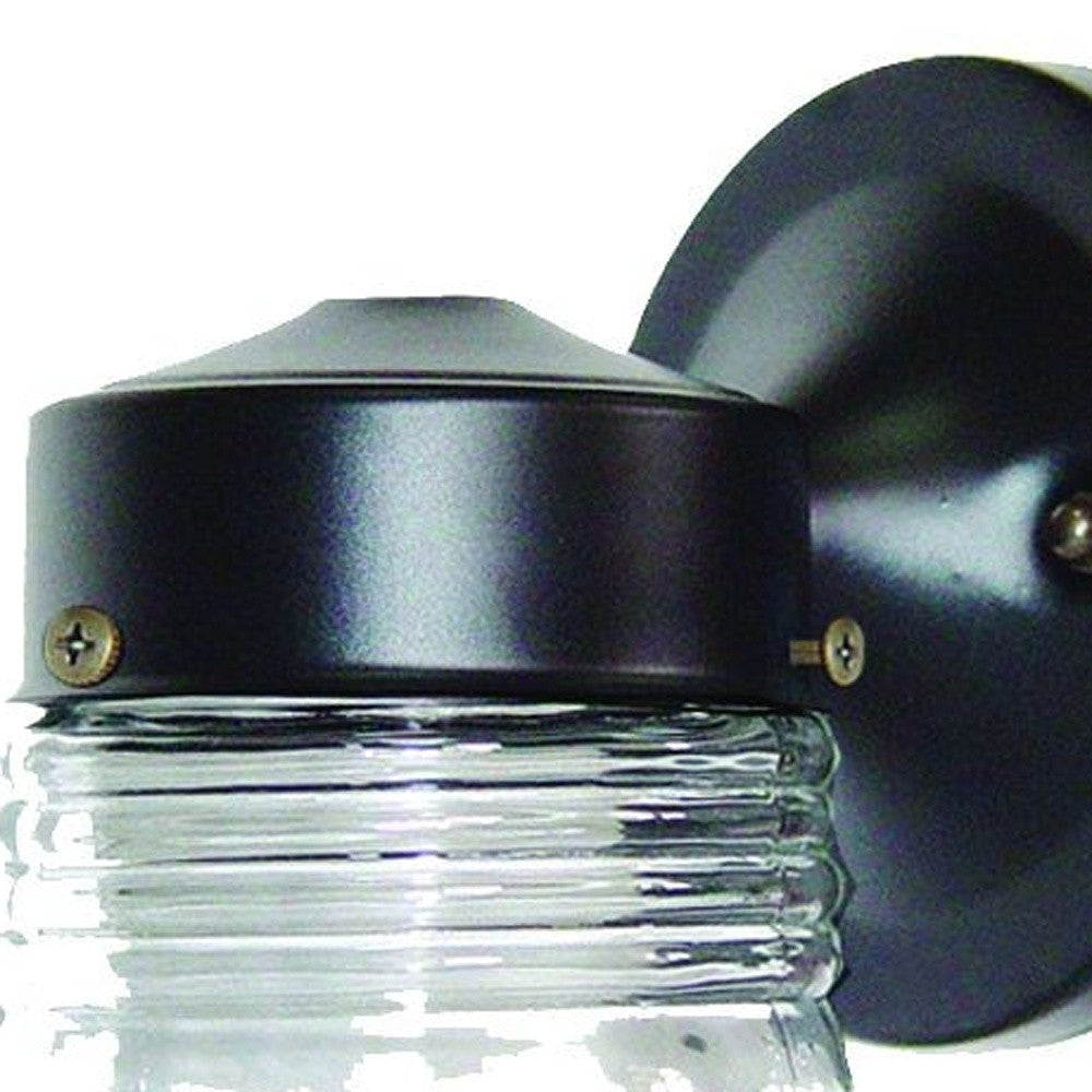 Black Standard Jelly Jar One Light Outdoor Wall Light