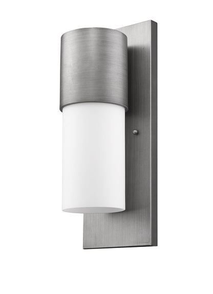 Contemporary Brushed Silver and White Wall Light