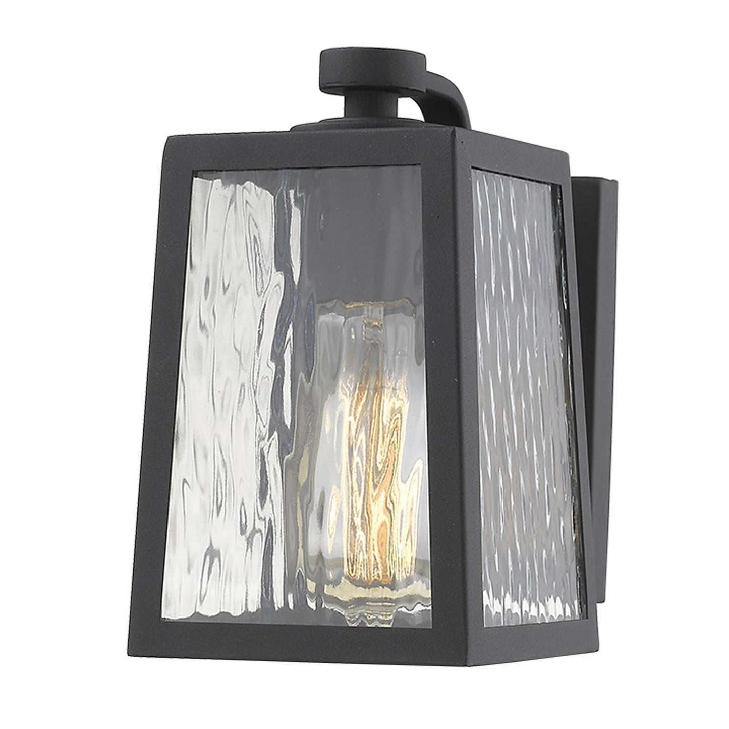 Matte Black glass panels Outdoor Wall Light