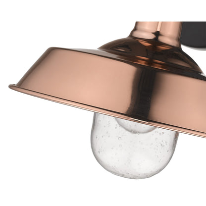 Shiny Copper Shallow Plate Shape Wall Light