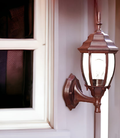 Dark Brown Globe Lantern Wall Light