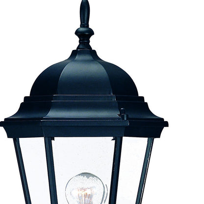 Matte Black Domed Glass Lantern Wall Light