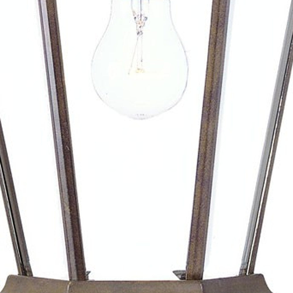 XL Dark Brown Swing Arm Hanging Lantern Wall Light