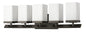 Burgundy 5-Light Oil-Rubbed Bronze Vanity Light With Etched Glass Shades