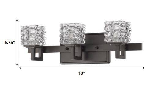 Coralie 3-Light Oil-Rubbed Bronze Sconce With Pressed Crystal Shades