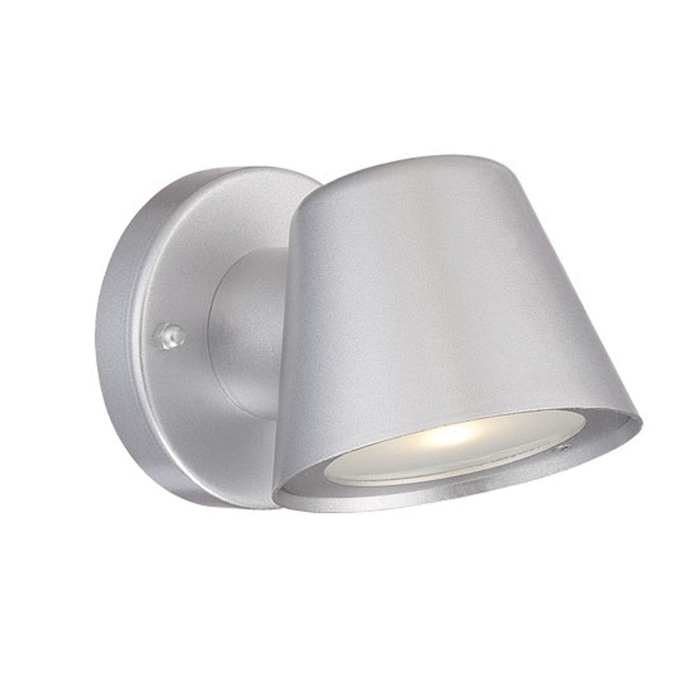 Brushed Silver LED Short Cone Wall Light