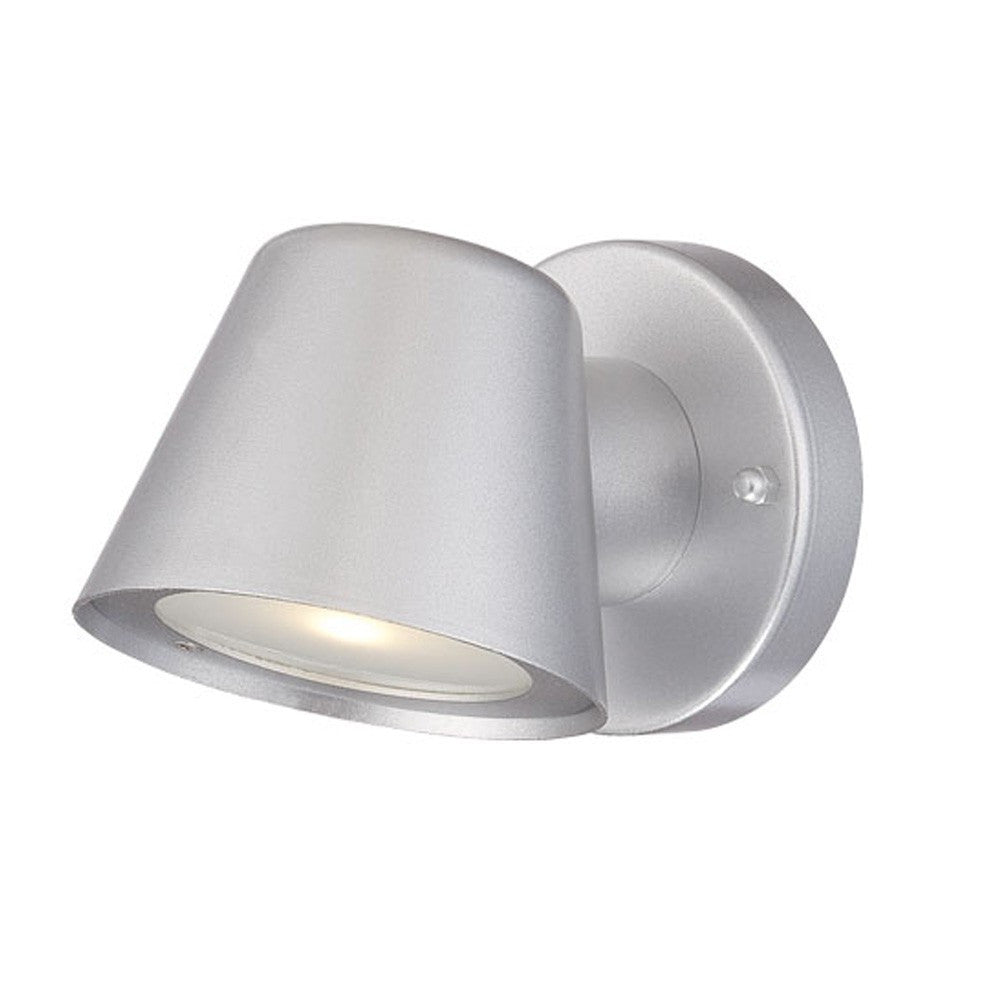 Brushed Silver LED Short Cone Wall Light