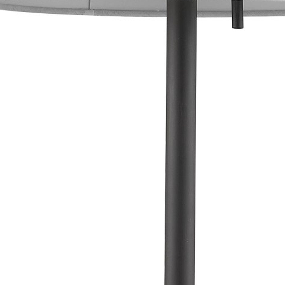 27" Black Metal Table Lamp With White Cone Shade