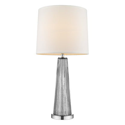 29" Silver Glass Buffet Lamp With Off White Empire Shade