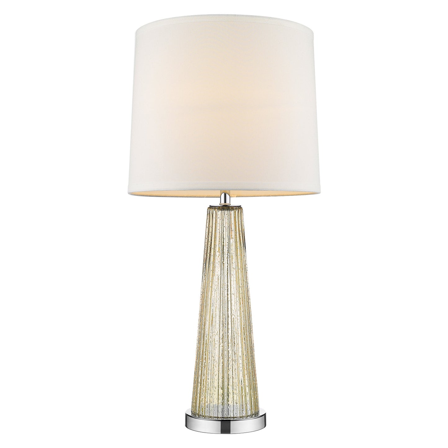 29" Champagne Glass Buffet Lamp With Off White Empire Shade