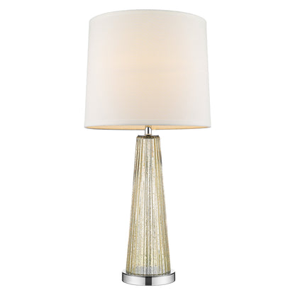 29" Champagne Glass Buffet Lamp With Off White Empire Shade