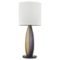 30" Ebony Lacquer Solid Wood Standard Table Lamp With White Shade