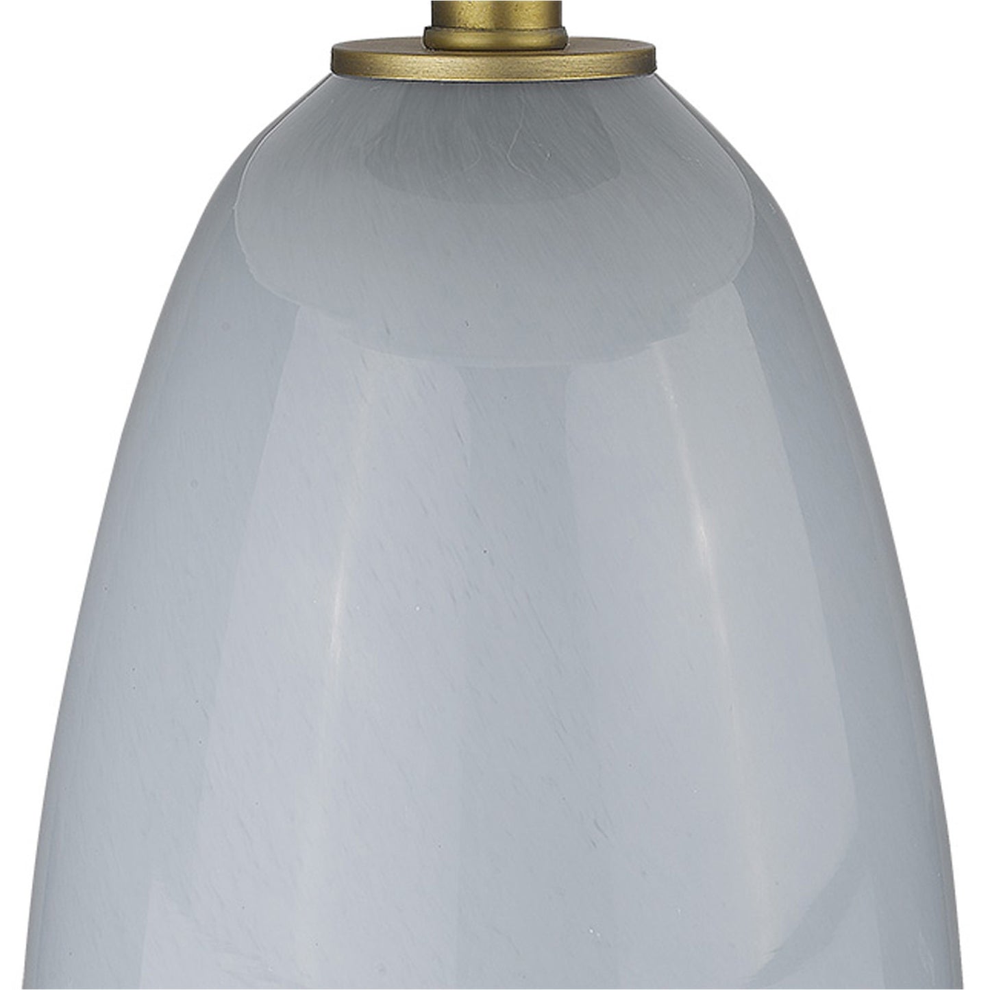 29" Light Gray Glass Table Lamp With White Drum Shade