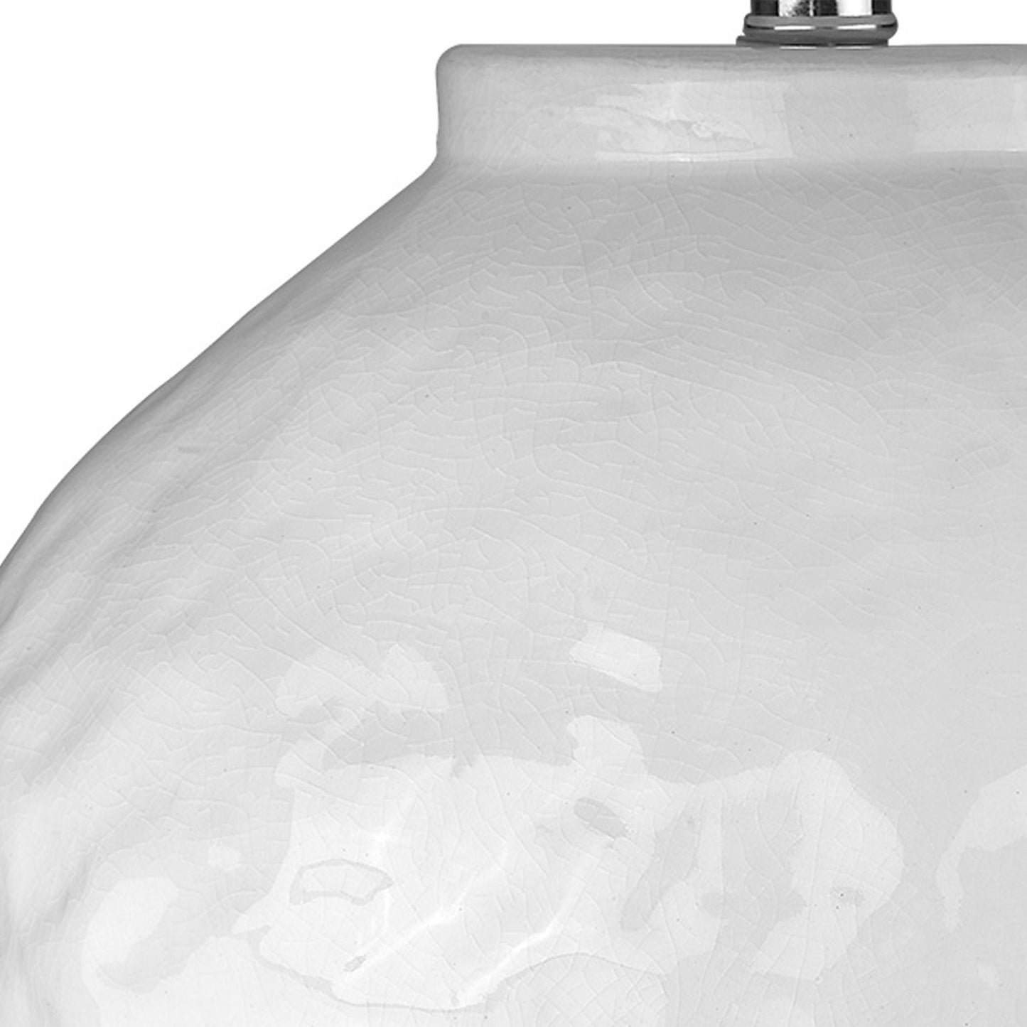 26" White Ceramic Table Lamp With White Drum Shade