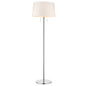 59" Chrome Traditional Shaped Floor Lamp With White Empire Shade