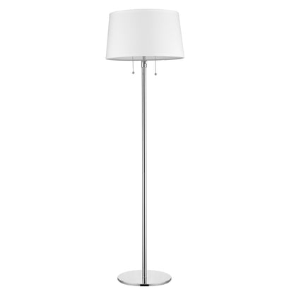 59" Chrome Traditional Shaped Floor Lamp With White Empire Shade