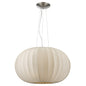 Shanghai 1-Light Brushed Nickel Pendant With Sheer Pearl Ribbon Shade