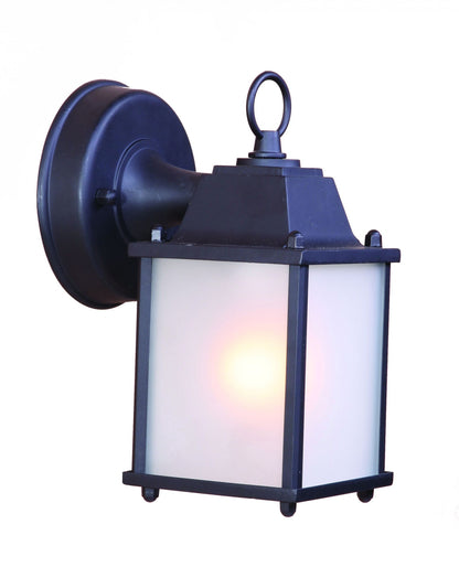 Matte Black Hanging Frosted Glass Lantern Wall Light