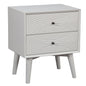 White Groovy 1 Drawer Wood Nightstand