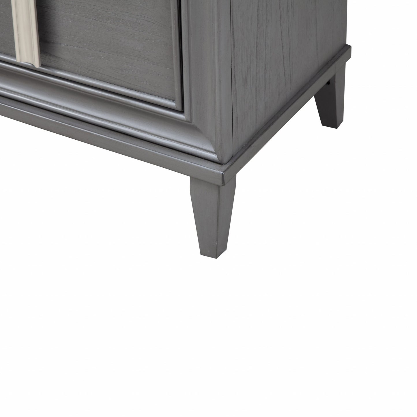 29" Dark Gray Two Drawer Contemporary Wood Nightstand