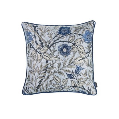 Blue and Gray Leaves Decorative Throw Pillow