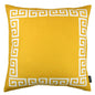 Yellow and White Greek Key Bordered Throw Pillow