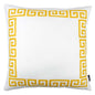 Yellow and White Greek Key Classic Throw Pillow