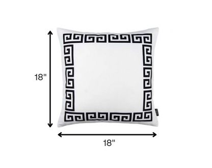 Black and White Greek Key Classic Throw Pillow