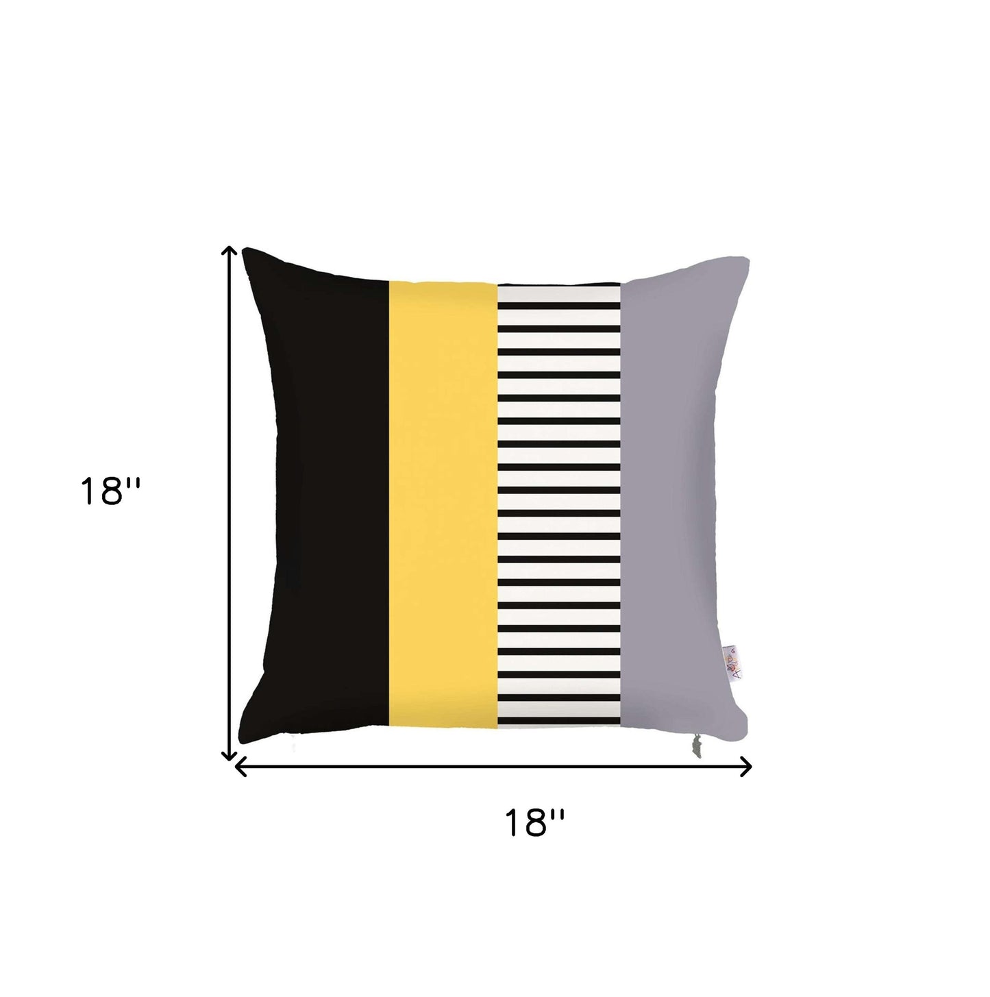 Multicolored Mixed Striped Geometric Throw Pillow