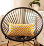 Yellow Greek Key Pattern Lumbar Throw Pillow