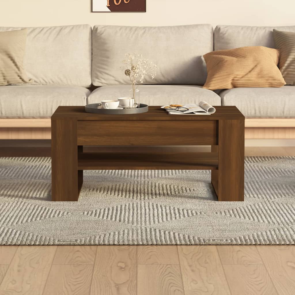 Coffee Table Brown Oak 40.2"x21.7"x17.7" Engineered Wood