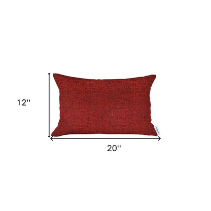 12" X 20" Red Lumbar Throw Pillow