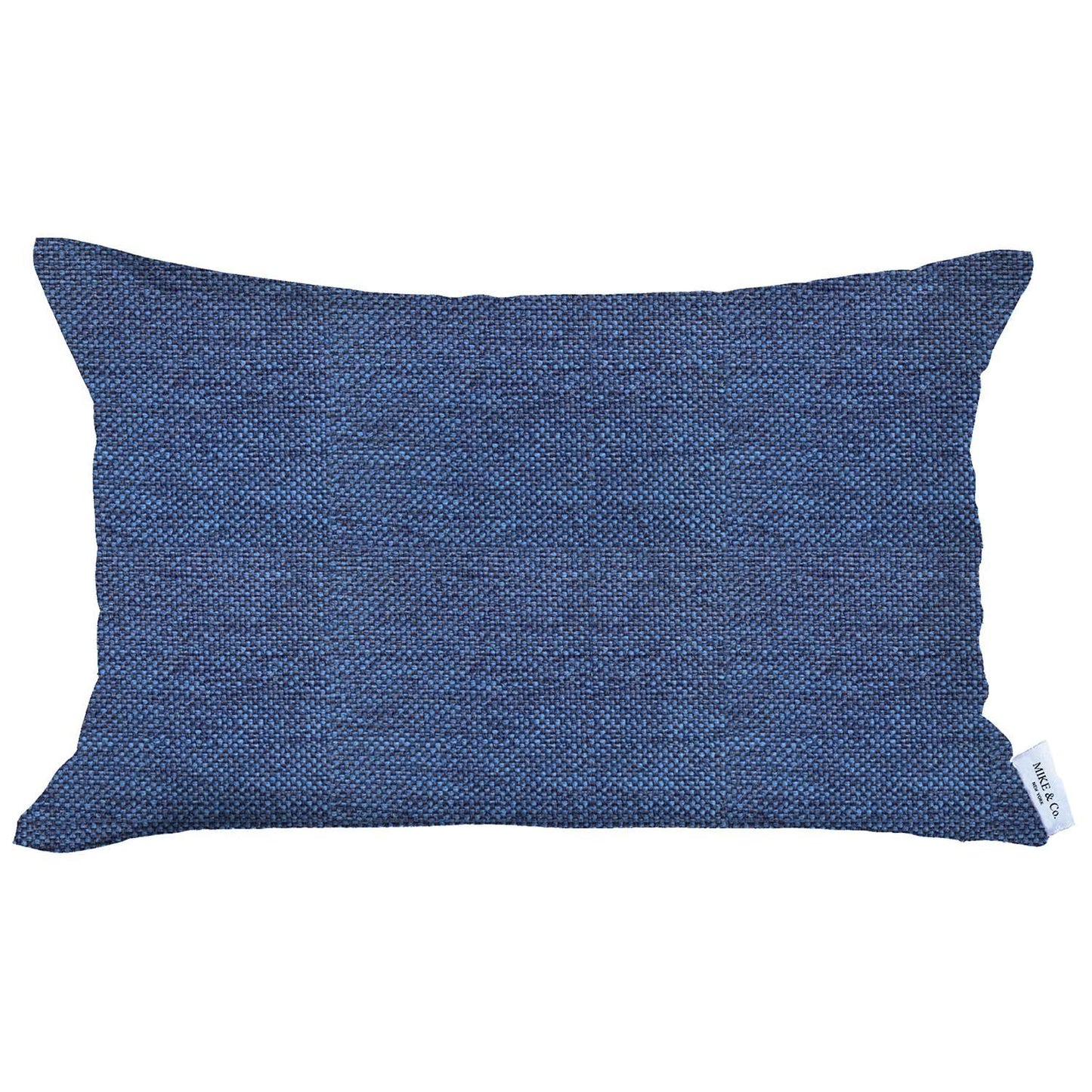 Blue Solid Lumbar Throw Pillow