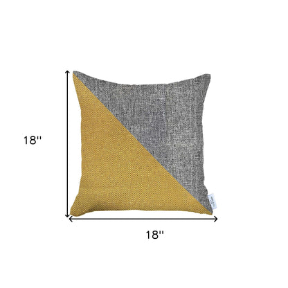 Gray and Yellow Diagonal Decorative Throw Pillow